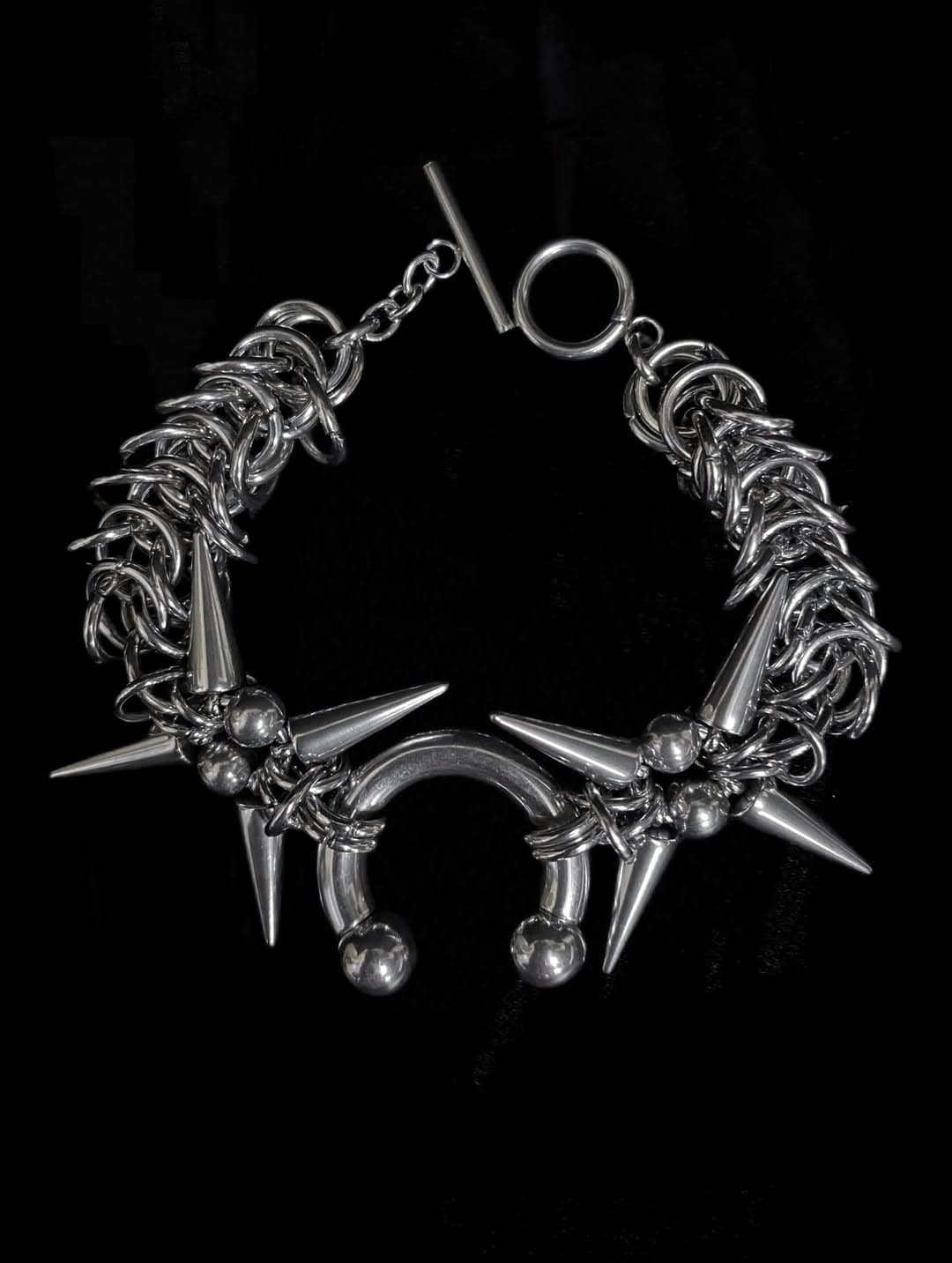 C-Sigil Spike Chainmail Bracelet